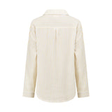 Cotton Gauze Long Sleeve Button Up - Yellow Stripe
