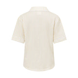 Cotton Gauze Button Up - Yellow Stripe