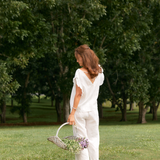 Primavera Sheer Cotton Jacquard Pants