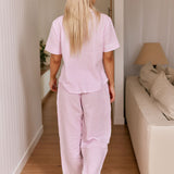 Cotton Gauze Classic Pant - Pink Stripe