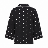 Ease 7/8 Long Sleeve Top - Ink with Milk Polkadots