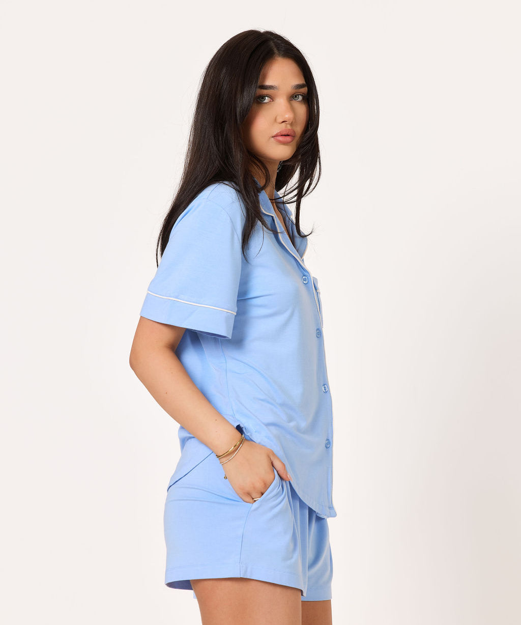 Halcyon Top - Cornflour Blue