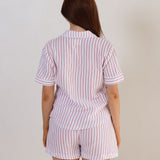 Cotton Gauze Shorts - Red Stripe