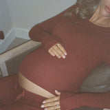 Em/Chille Everyday Ribbed Long Sleeve Top - Wine