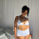 Stretch Boyleg - White