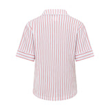 Cotton Gauze Button Up - Red Stripe