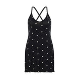 Longline Tunic top - Ink with Milk Polkadots