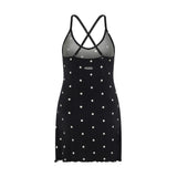 Longline Tunic top - Ink with Milk Polkadots