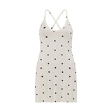 Longline Tunic - Milk with Ink Polkadots