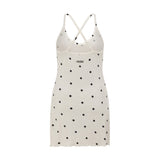 Longline Tunic - Milk with Ink Polkadots