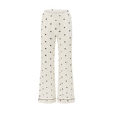 Ease Low Rise Pants - Milk with Ink Polkadots