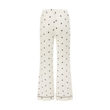 Ease Low Rise Pants - Milk with Ink Polkadots