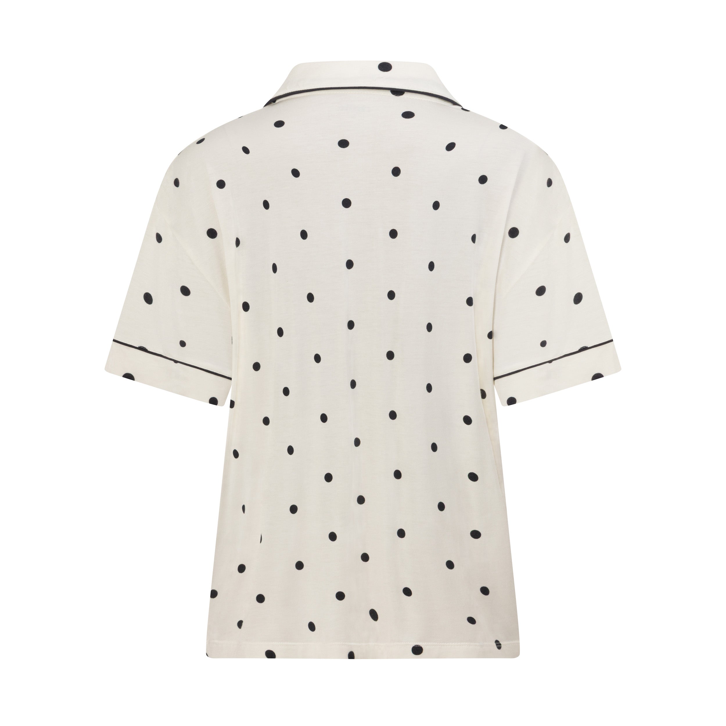 Ease Short Sleeve Top - Milk with Ink Polkadots