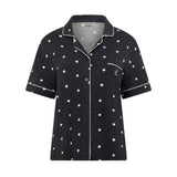 Ease Short Sleeve Top - Ink with Milk Polkadots