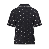 Ease Short Sleeve Top - Ink with Milk Polkadots