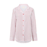 Cotton Gauze Night Shirt - Red Stripe