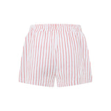 Cotton Gauze Shorts - Red Stripe