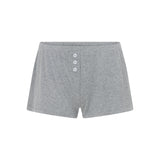 Heather Grey Ribbed Short