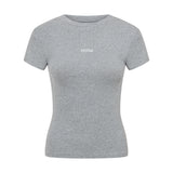 Grey Ribbed Baby Tee