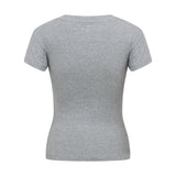 Grey Ribbed Baby Tee