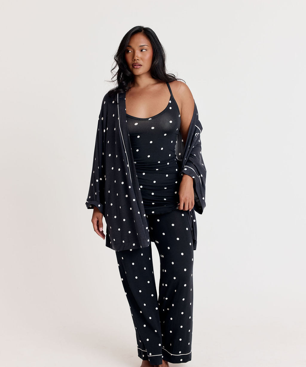 Lounge Wrap - Ink with Milk Polkadots